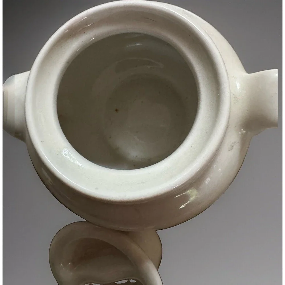 Vintage Hall White Ceramic Individual Teapot Made in USA 6-3/8